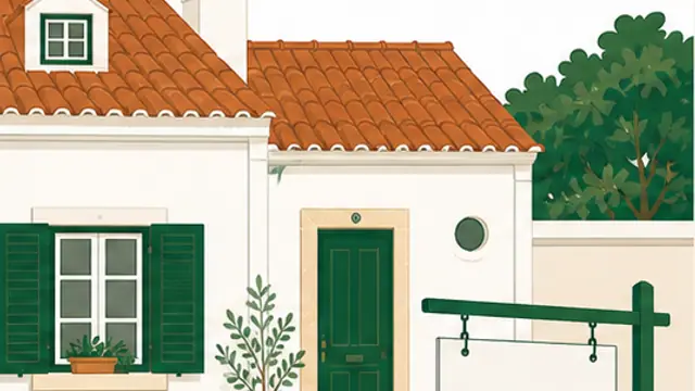 Casa portuguesa com placa de venda